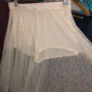 Free people white sheer shorts skirt beach